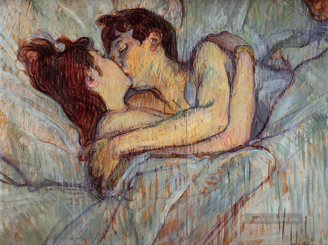 im Bett der Kuss 1892 Toulouse Lautrec Henri de Ölgemälde